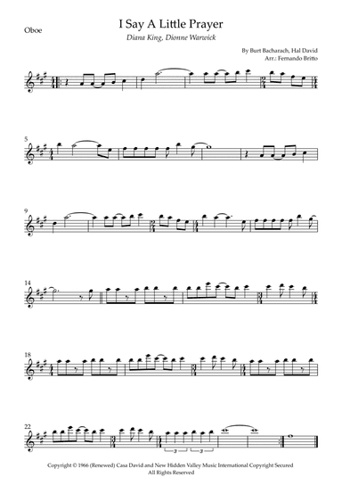 I Say A Little Prayer (arr. Fernando Britto)