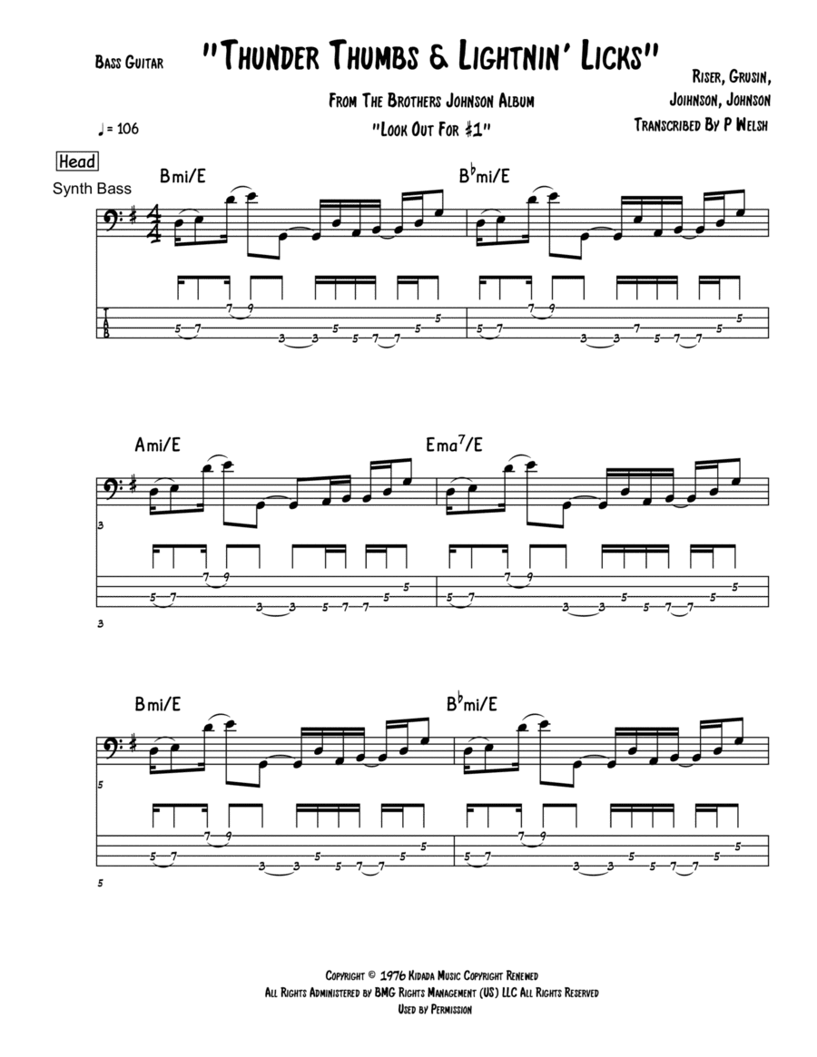 Thunder Thumbs And Lightnin' Licks (arr. Accubass)