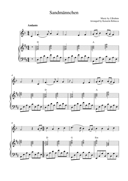 Sandmännchen (arr. Kaiserin Rebecca)
