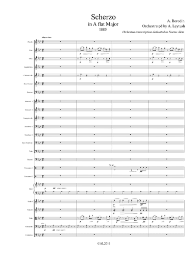 A. Borodin - Scherzo in A flat Major, (1885),  Orchestrated by A. Leytush - Score Only