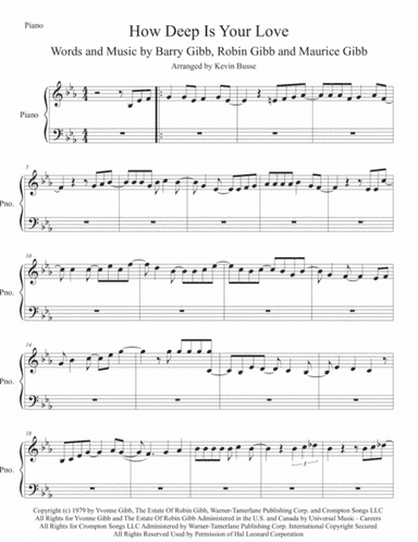How Deep Is Your Love  from the Motion Picture SATURDAY NIGHT FEVER (arr. Kevin Busse)