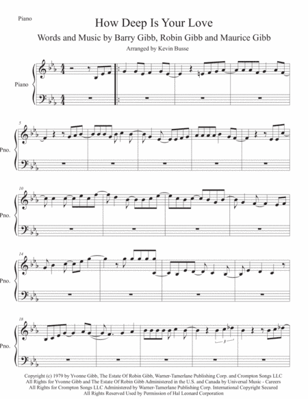 How Deep Is Your Love  from the Motion Picture SATURDAY NIGHT FEVER (arr. Kevin Busse)