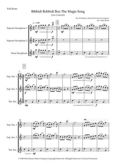 Bibbidi-bobbidi-boo (the Magic Song) (arr. Fabio Britto)
