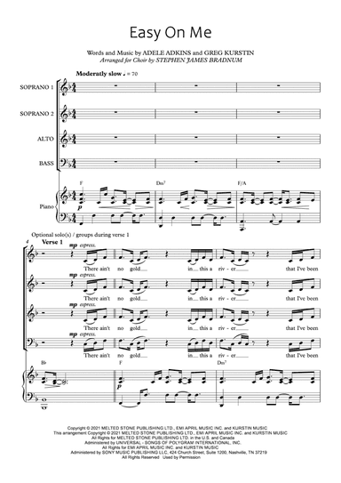 Easy On Me (arr. Stephen James Bradnum)