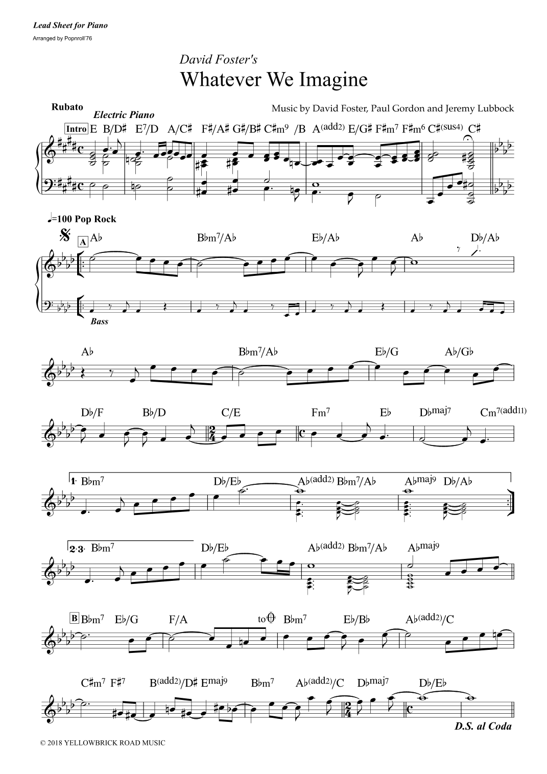 Whatever We Imagine (vocal) (arr. Popnroll 1976)