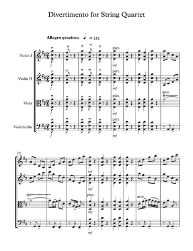 Divertimento in D for String Quartet