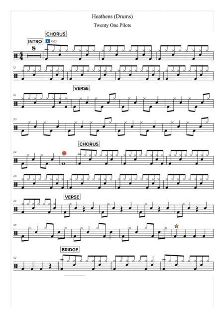 Heathens (arr. Magic Drum Sheets)