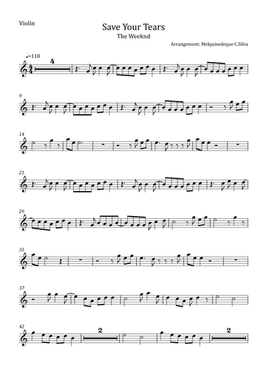 Save Your Tears (arr. Melquisedeque C.Silva)