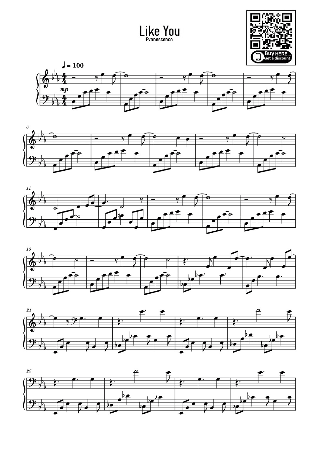 My Immortal (arr. Evanescence-Like You)