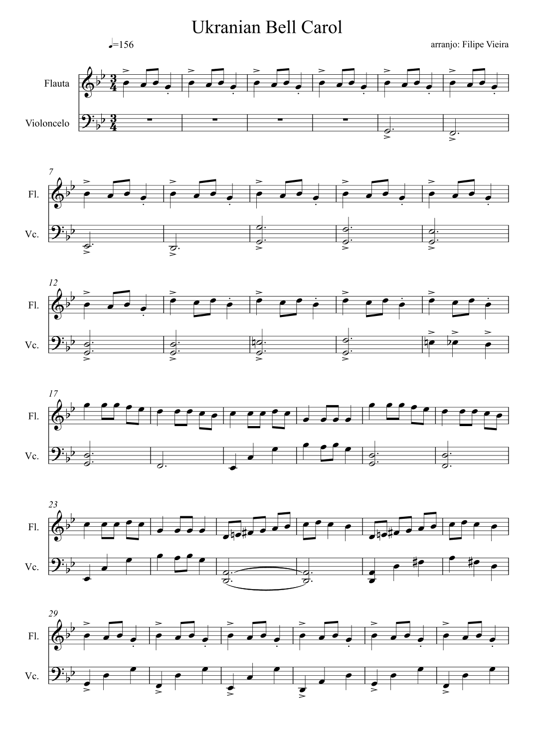 Ukranian Bell Carol (arr. Filipe Vieira)