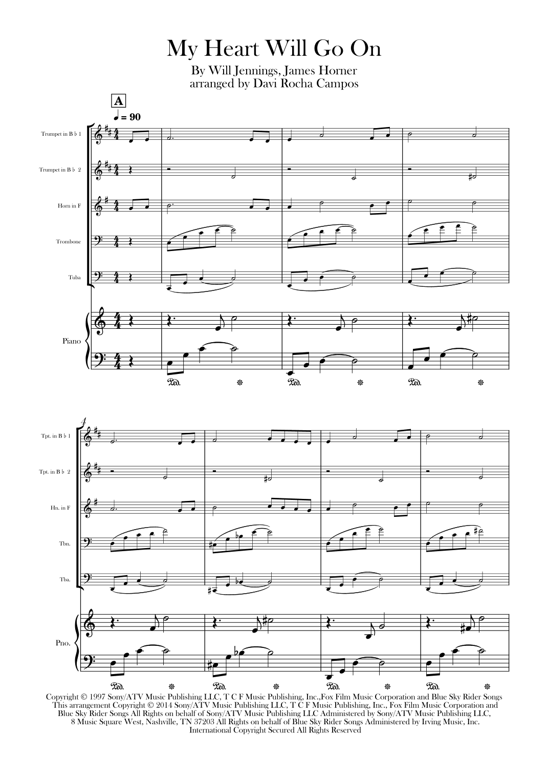 My Heart Will Go On (love Theme From 'titanic') (arr. Davi Rocha Campos)