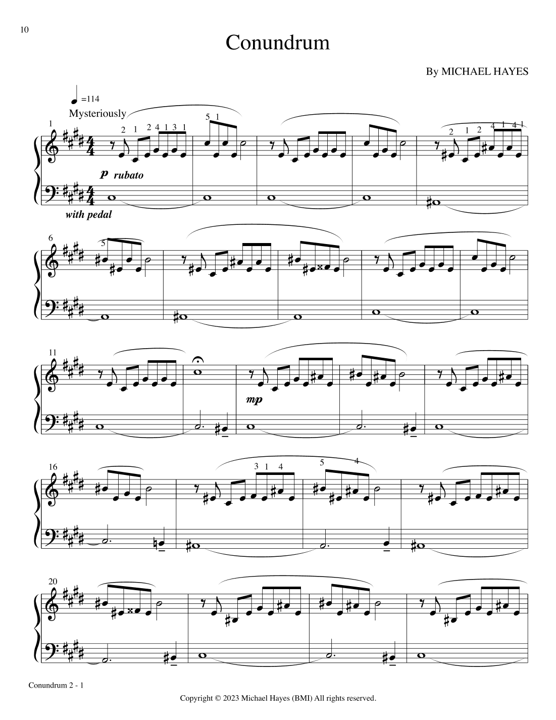 Conundrum - From 24 Short Piano Pieces in All Keys