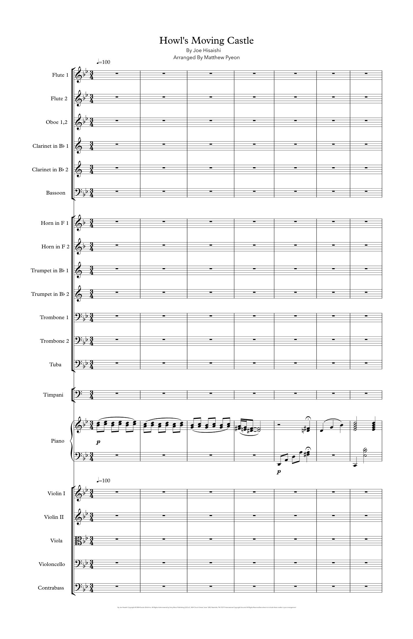 Howl's Moving Castle (arr. Matthew pyeon)