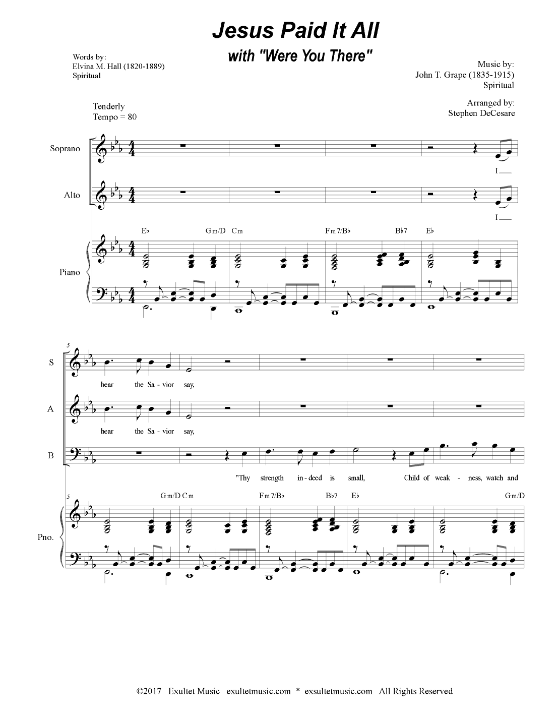 Jesus Paid It All (with "Were You There") (SAB) (arr. Stephen DeCesare)