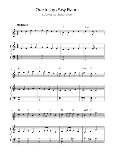 Ode To Joy - Easy Oboe w/ piano accompaniment (arr. Ygor Nunes)