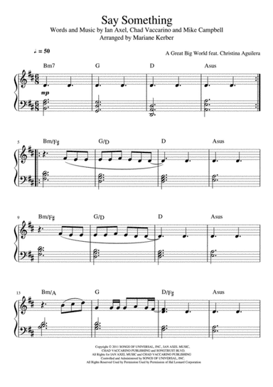 Say Something (arr. Mariane Kerber)