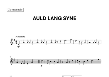 Auld Lang Syne (for Clarinet) (arr. Cadenza Editions)