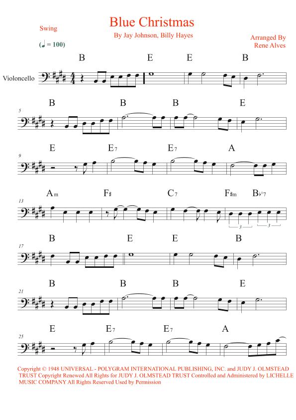 Blue Christmas (arr. Rene Alves)