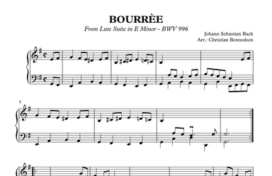 Bach - Bourrée from Lute Suite BWV 996 (arr. Christian Bennedsen)
