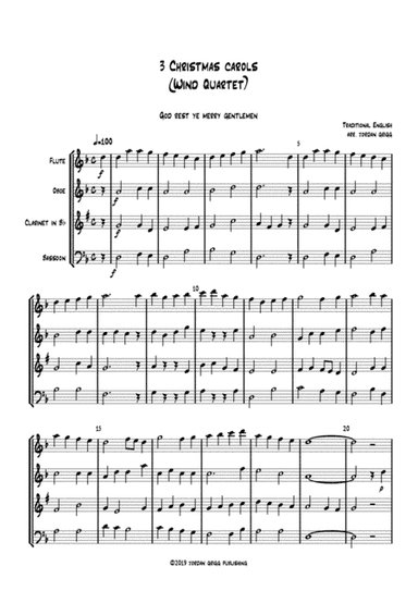 3 Christmas Carols (Wind Quartet) (arr. Jordan Grigg)