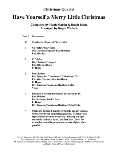Have Yourself A Merry Little Christmas  from MEET ME IN ST. LOUIS (arr. Roger Wallace)
