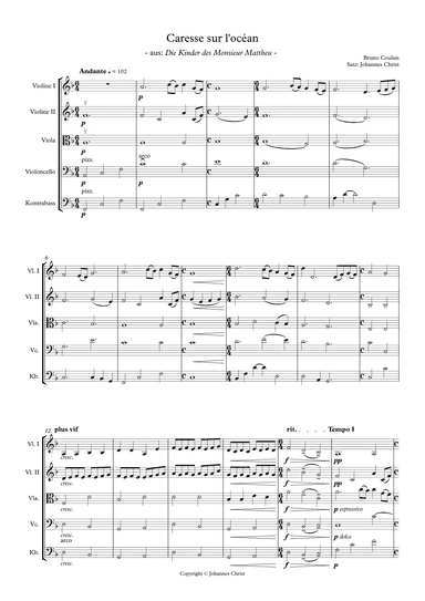 Caresse Sur L'océan (arr. Johannes Christ)