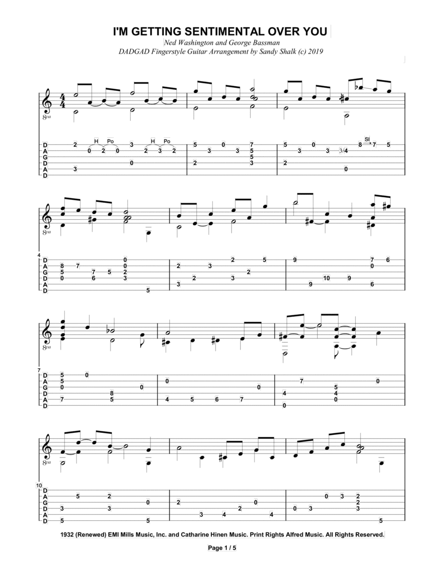 I'm Getting Sentimental Over You (arr. Sandy Shalk)