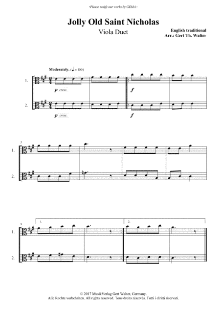 Jolly Old Saint Nicholas (arr. Gert Th. Walter)