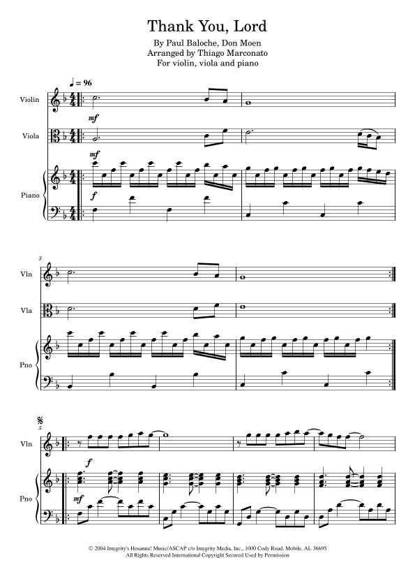Thank You, Lord (arr. Thiago Marconato)