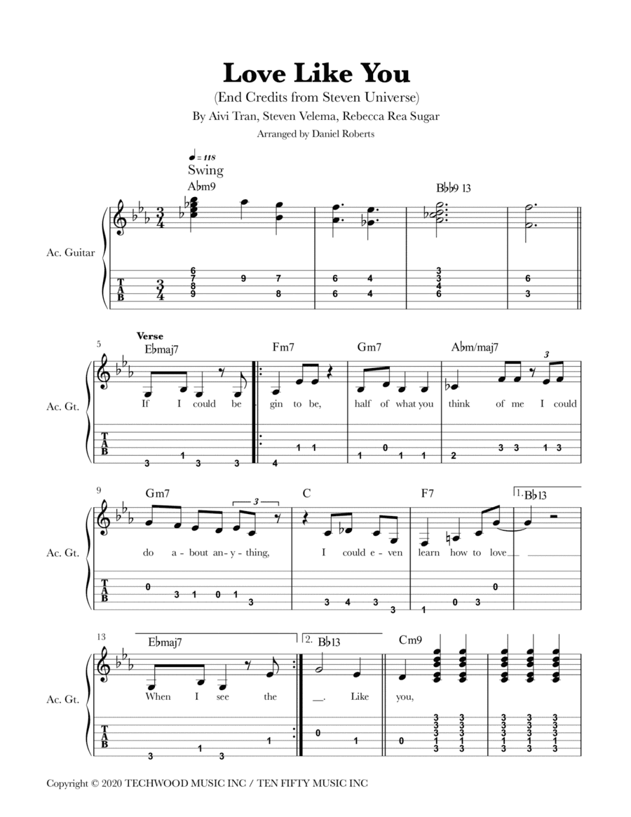Love Like You (almost Complete Version) (arr. Daniel Roberts)