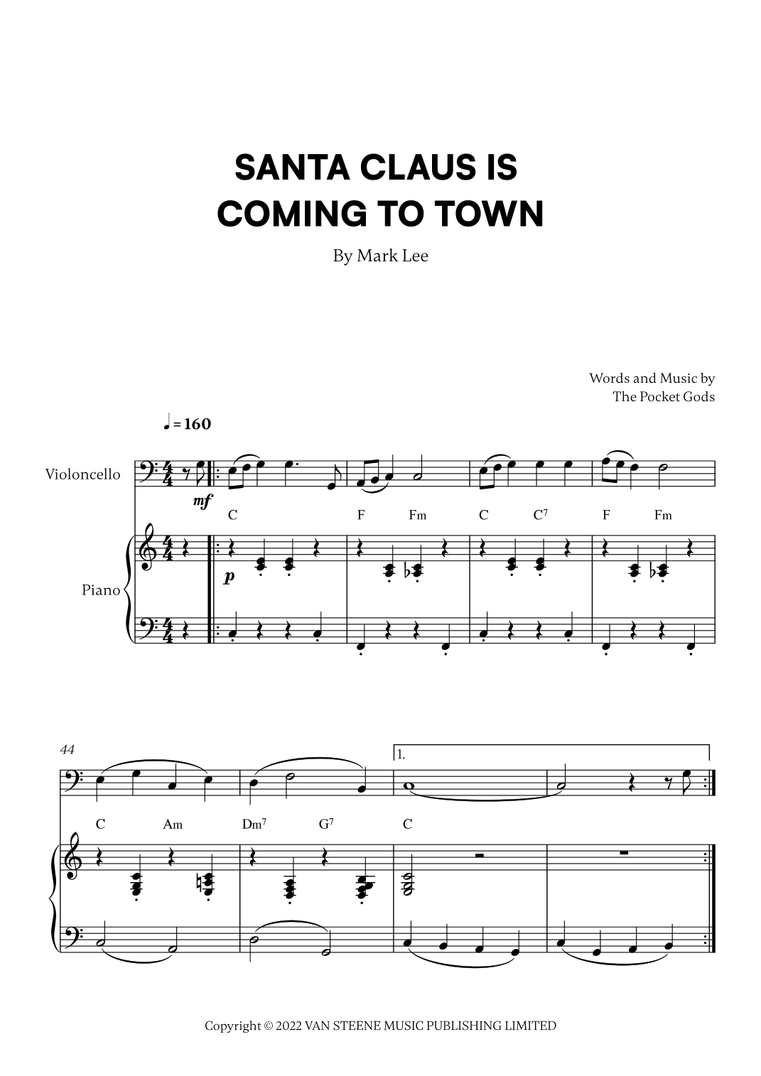 Santa Claus Is Coming To Town (arr. Cadenza Editions)