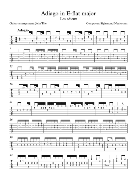 Les adieux - tab (arr. John Trie)