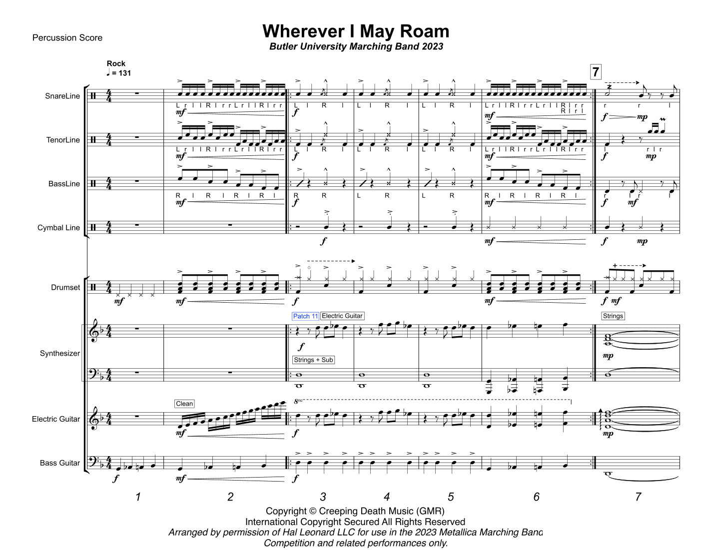 Wherever I May Roam - Score Only (arr. Rob Halpner)