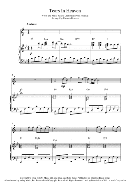 Tears In Heaven (arr. Kaiserin Rebecca)