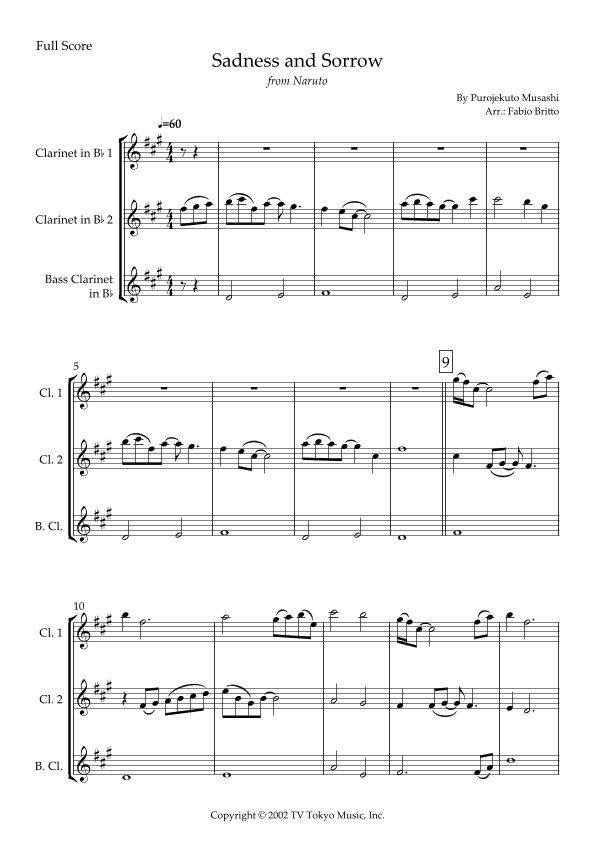 Sadness And Sorrow (arr. Fabio Britto)