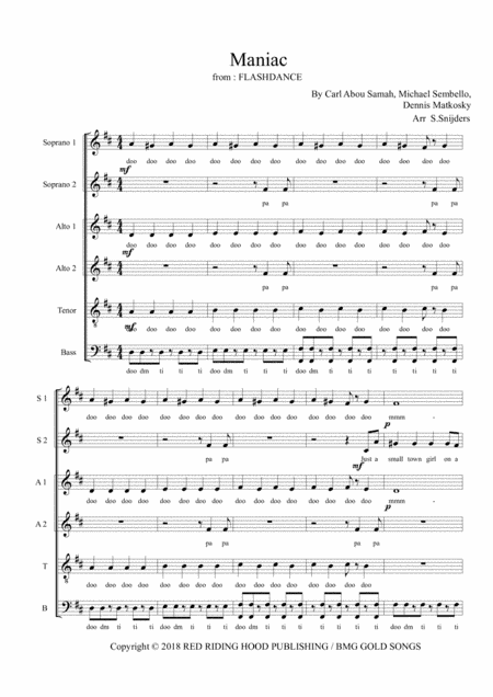 Maniac (arr. Steven Snijders)