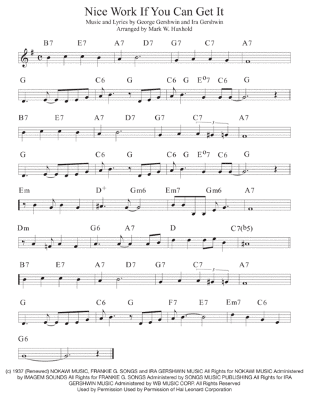 Nice Work If You Can Get It from A DAMSEL IN DISTRESS (arr. Mark W. Huxhold)