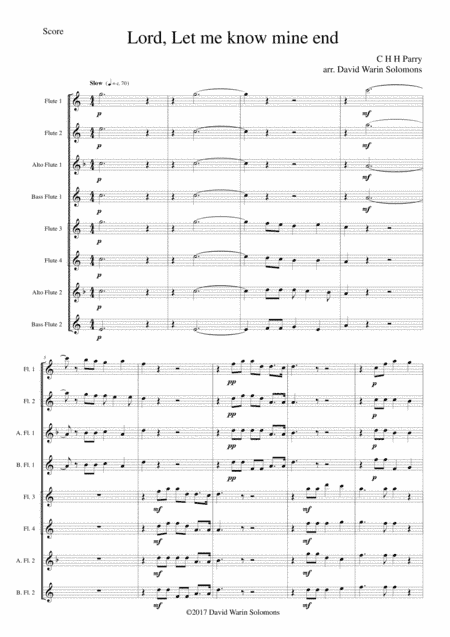 Lord, let me know mine end for flute octet or flute choir (arr. David Warin Solomons)