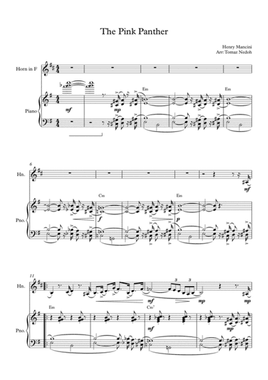 The Pink Panther (arr. Tomaz Nedoh)