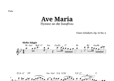 Ave Maria by Schubert for Flute with Chords (arr. Langanho)