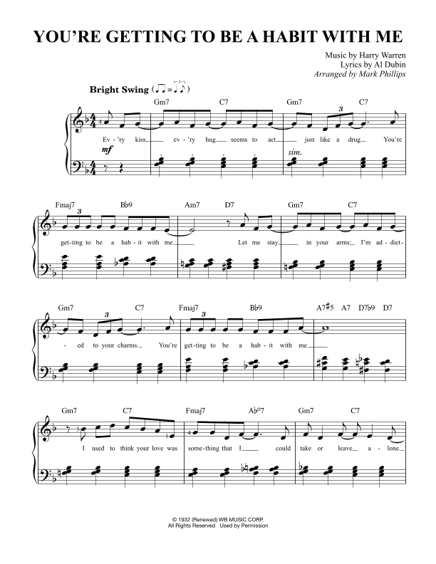 You're Getting To Be A Habit With Me (arr. Mark Phillips)