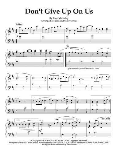 Don't Give Up On Us (arr. Joey Brink)