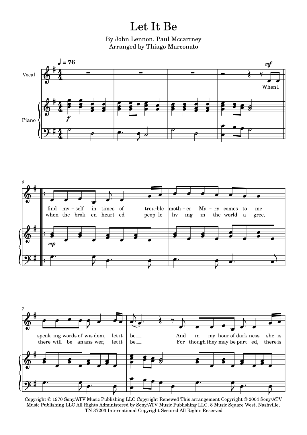 Let It Be (arr. Thiago Marconato)
