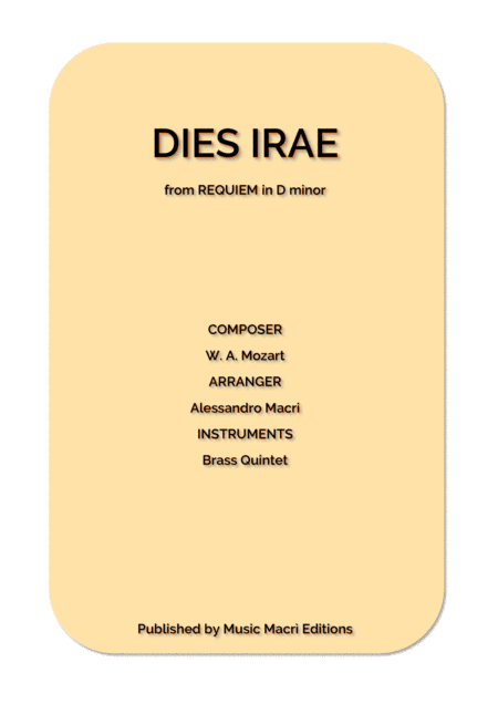 DIES IRAE from REQUIEM by W. A. Mozart (arr. Alessandro Macrì)