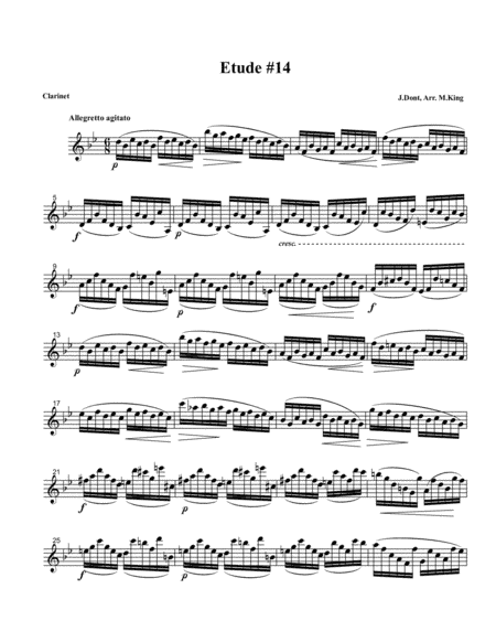 Clarinet Etude #14, Arr. Marten King (arr. Marten King)