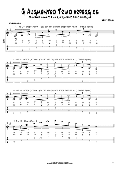 G Augmented Triad Arpeggios (5 Ways to Play)