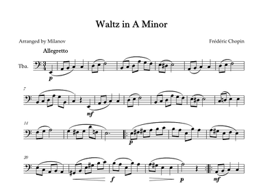 Waltz in A Minor | B. 150,  Op. Posth. | Chopin | Tuba (arr. Milanov)
