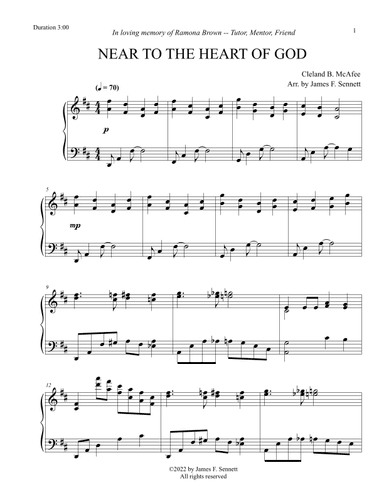 Near to the Heart of God (arr. James F. Sennett)