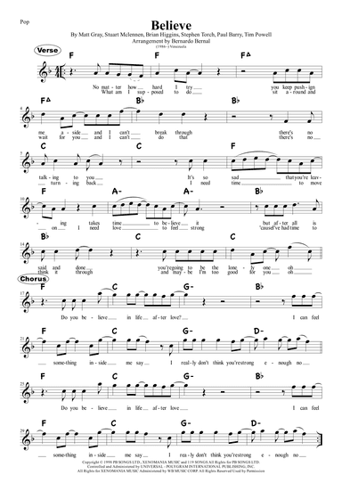 Believe (arr. Bernardo Bernal Hidalgo)