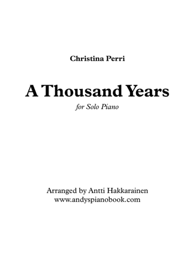 A Thousand Years (arr. Antti Hakkarainen)